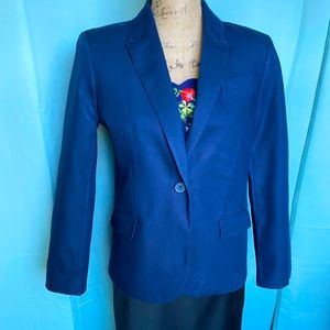 J. Crew Women's Suiting Navy Blazer Cotton Size 8